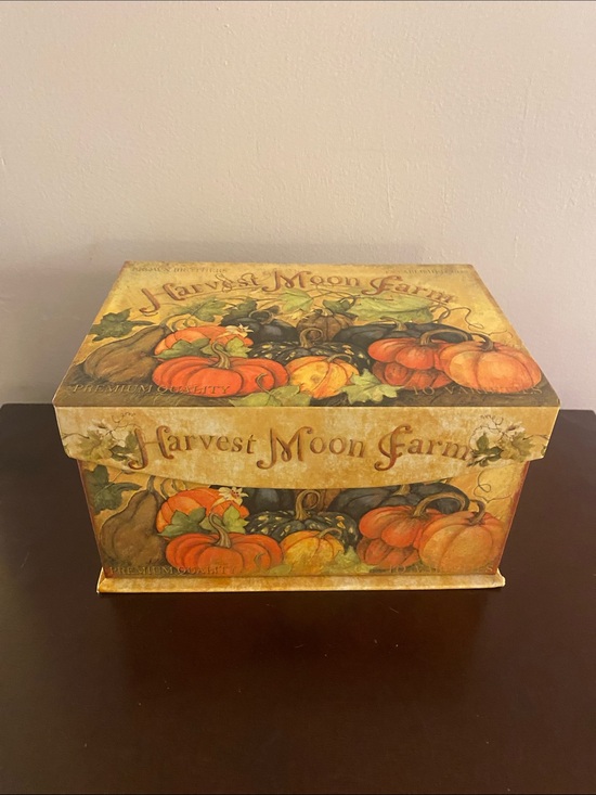 Susan Winget Other - Harvest Moon Farms Decorative Storage Box - Orange Pumpkin Design